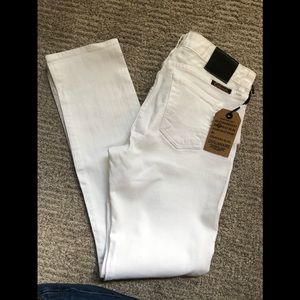NWT white Civilianaire stretch twill slim jeans